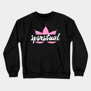 spiritual on pink lotus Yoga design Crewneck Sweatshirt